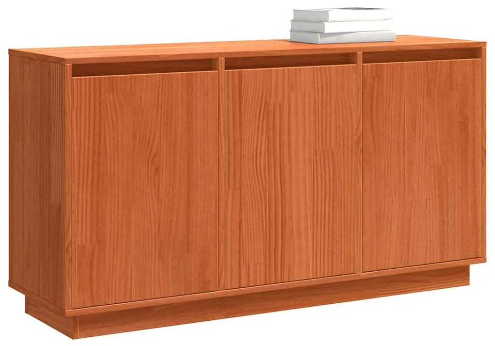 vidaXL Πλαϊνό γραφείο Καφέ 111 x 34 x 60 εκ Μασίφ ξύλο πεύκου