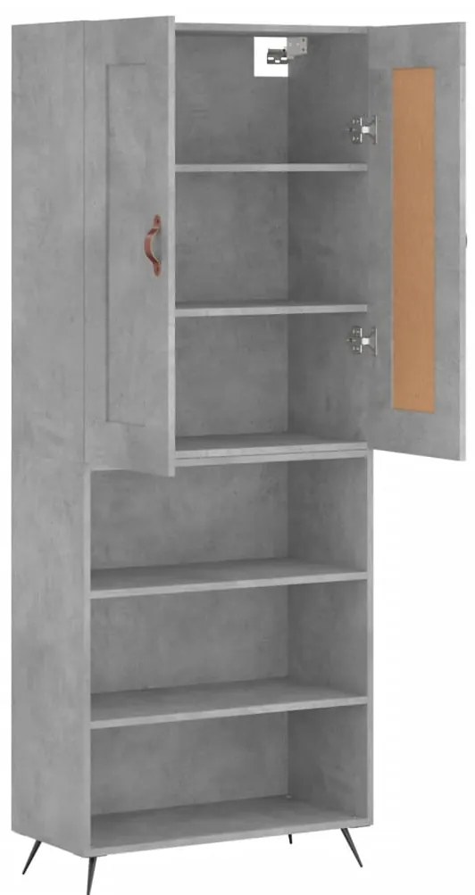 vidaXL Ντουλάπι Γκρι Σκυροδέματος 69,5x34x180 εκ. Επεξεργασμένο Ξύλο