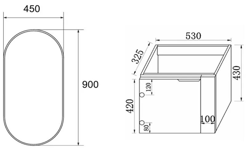 Σετ Επίπλου Mπάνιου CLEIO 60 Cappucino 60x35x155 εκ.