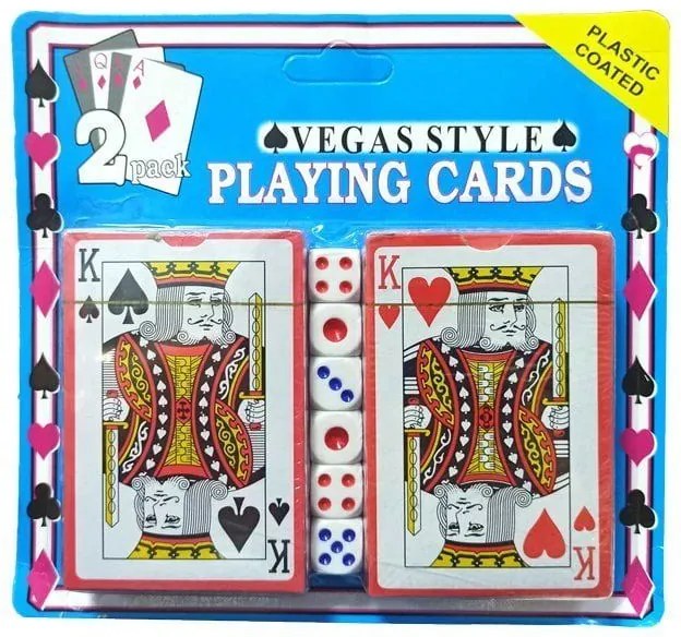 Τράπουλα σετ 2τμχ και ζάρια - Vegas style playing cards 2pcs-61052-99705