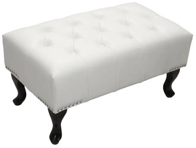 Ταμπουρέ Υποπόδιο ΕΜΜΑ τύπου CHESTERFIELD PU Λευκό ματ 80x44x39Y εκ. 80x44x39 εκ.