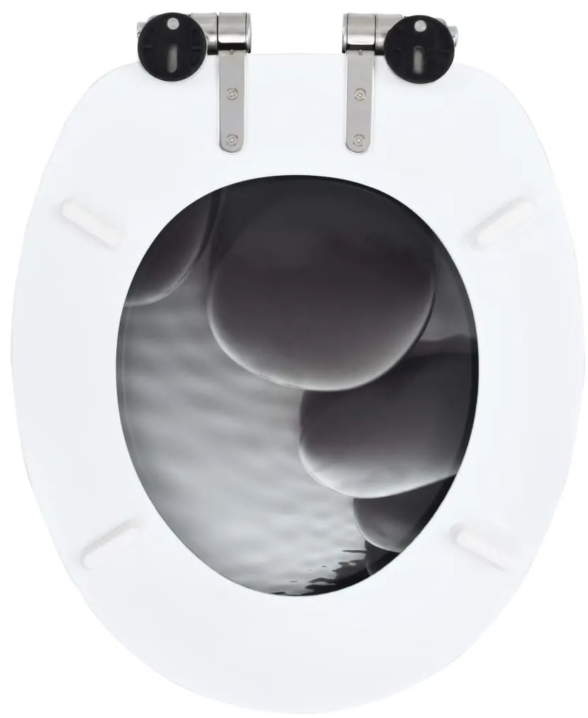 vidaXL Καλύμματα Λεκάνης Soft Close 2 τεμ. Σχέδιο Πέτρες από MDF
