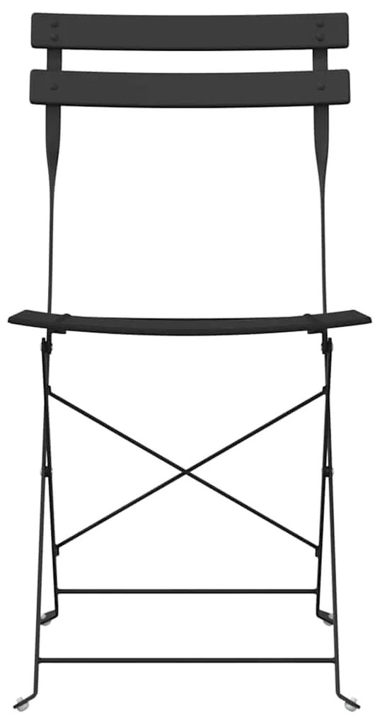 vidaXL Πτυσσόμενη Καρέκλα Κήπου 2 pcs Ανθρακί 42 x 46 x 82εκ Ατσάλι