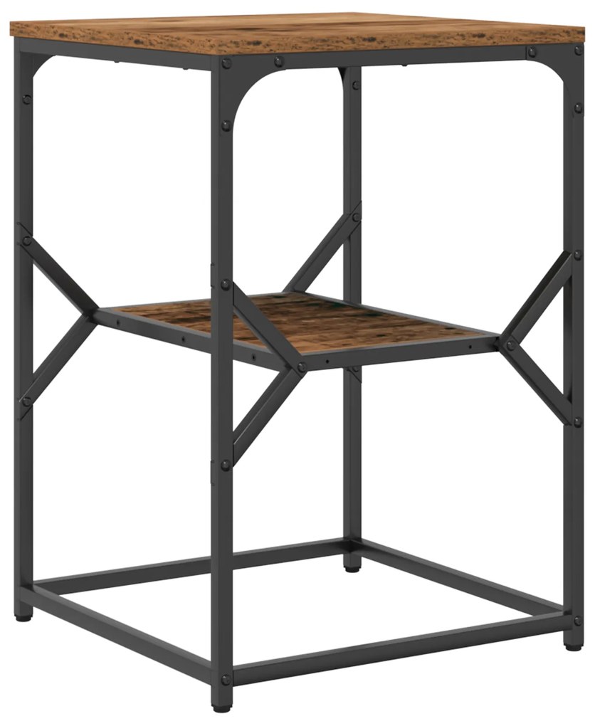 vidaXL Τραπέζι Πλευρής Παλιού Ξύλου 41x40x60 εκ. Μηχανικά Κατασκευασμένο Ξύλο