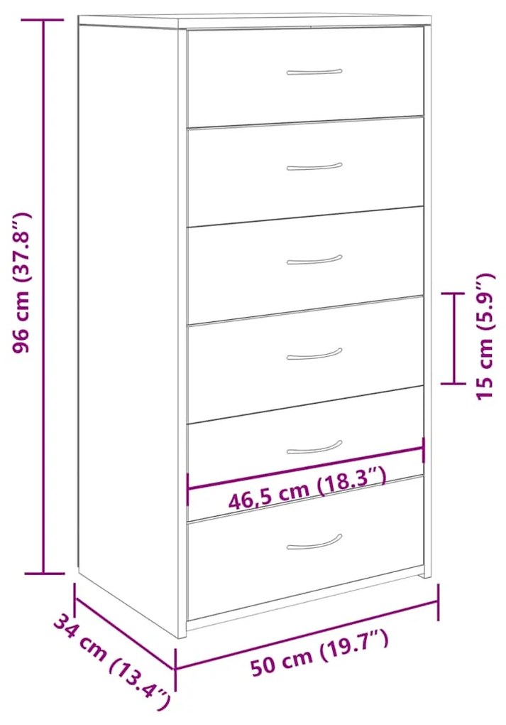 SIDEBOARD ΜΕ 6 ΣΥΡΤΑΡΙΑ ΠΑΛΑΙΟ ΞΥΛΟ 50X34X96 CM ΞΥΛΟ ΜΗΧΑΝΗΣ 855890