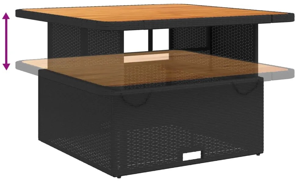 vidaXL Σετ Τραπεζαρίας Κήπου με Μαξιλάρια 4 τεμ. Μαύρο από Συνθ. Ρατάν