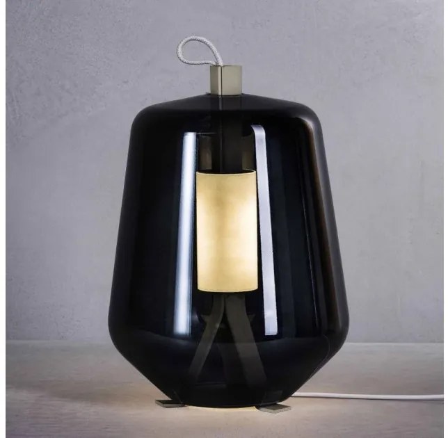 Επιτραπέζιο Φωτιστικό LED 8W Dimmer Φυσητό Γυαλί Μέταλλο Νίκελ Luisa T1 Prandina-1C50000110426-Φιμέ/Smoke 1C50000110426