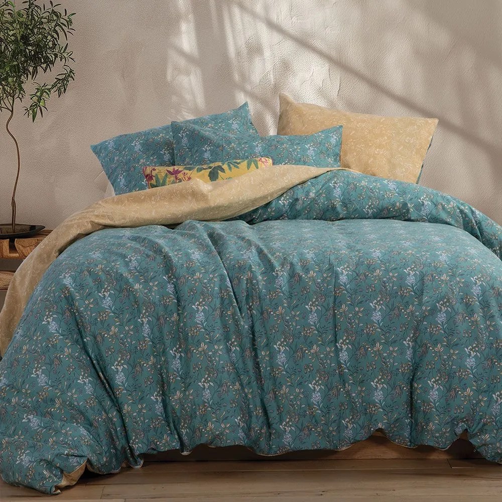 Σεντόνια Odete Με Λάστιχο (Σετ 3τμχ) Green Nef-Nef Homeware Μονό 100x235cm 100% Cotton
