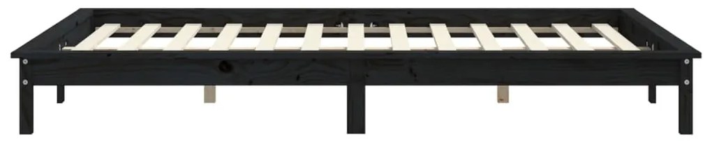 vidaXL Πλαίσιο Κρεβατιού Schwarz 140 x 190 εκ. από Μασίφ Ξύλο Πεύκου