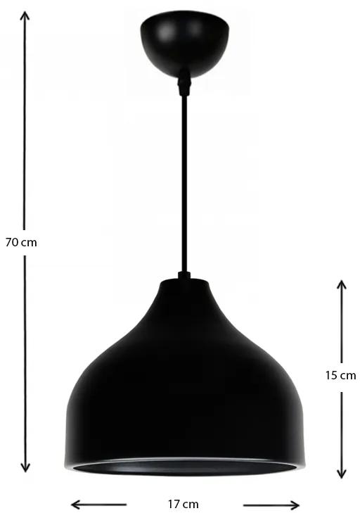 Φωτιστικό οροφής Damon Megapap E27 μεταλλικό μονόφωτο χρώμα μαύρο Φ17x70εκ. - Μέταλλο - GP029-0102,1