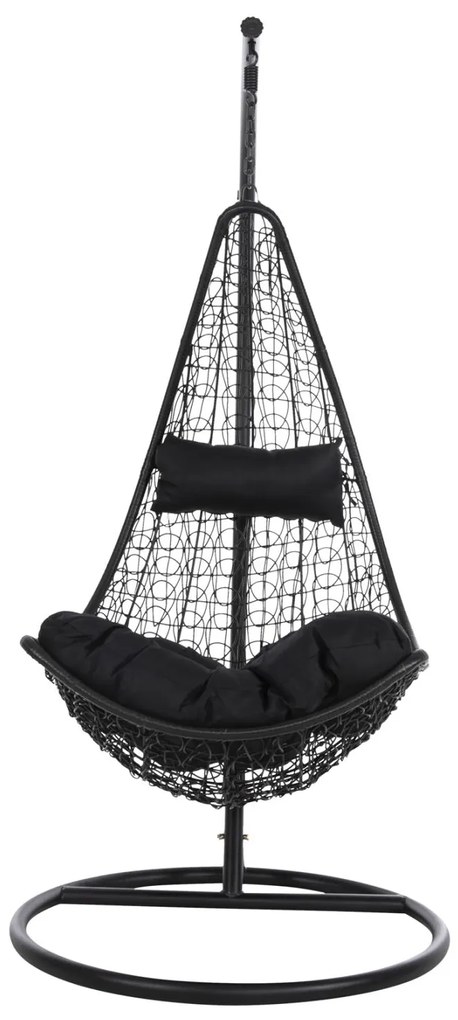 ΚΡΕΜΑΣΤΗ ΠΟΛΥΘΡΟΝΑ ΦΩΛΙΑ MILLIE ΜΕΤΑΛΛΟ-ΣΥΝΘ.RATTAN ΜΑΥΡΟ Φ95x195Υεκ.