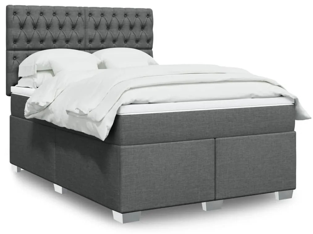 ΚΡΕΒΑΤΙ BOXSPRING ΜΕ ΣΤΡΩΜΑ ΣΚΟΥΡΟ ΓΚΡΙ 160X200 ΕΚ ΥΦΑΣΜΑΤΙΝΟ 3290547