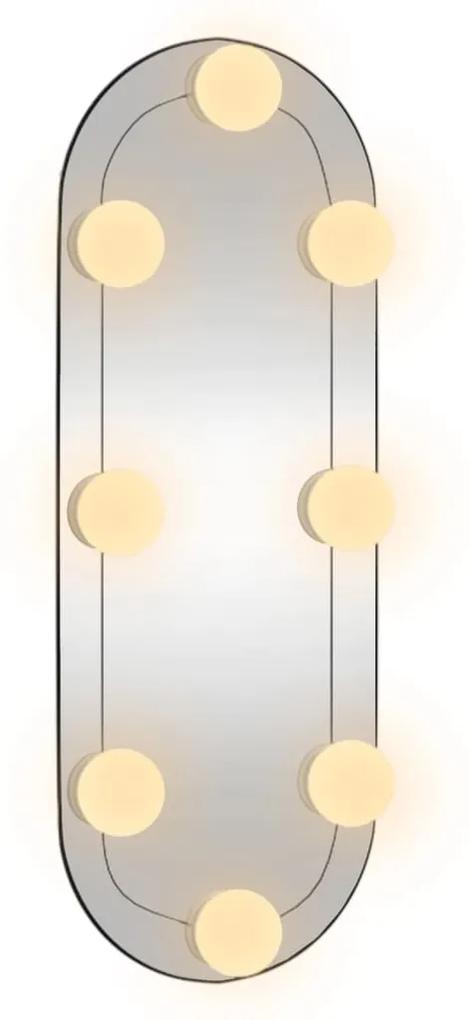 vidaXL Καθρέφτης Τοίχου Οβάλ με Φώτα LED 15x40 εκ. από Γυαλί