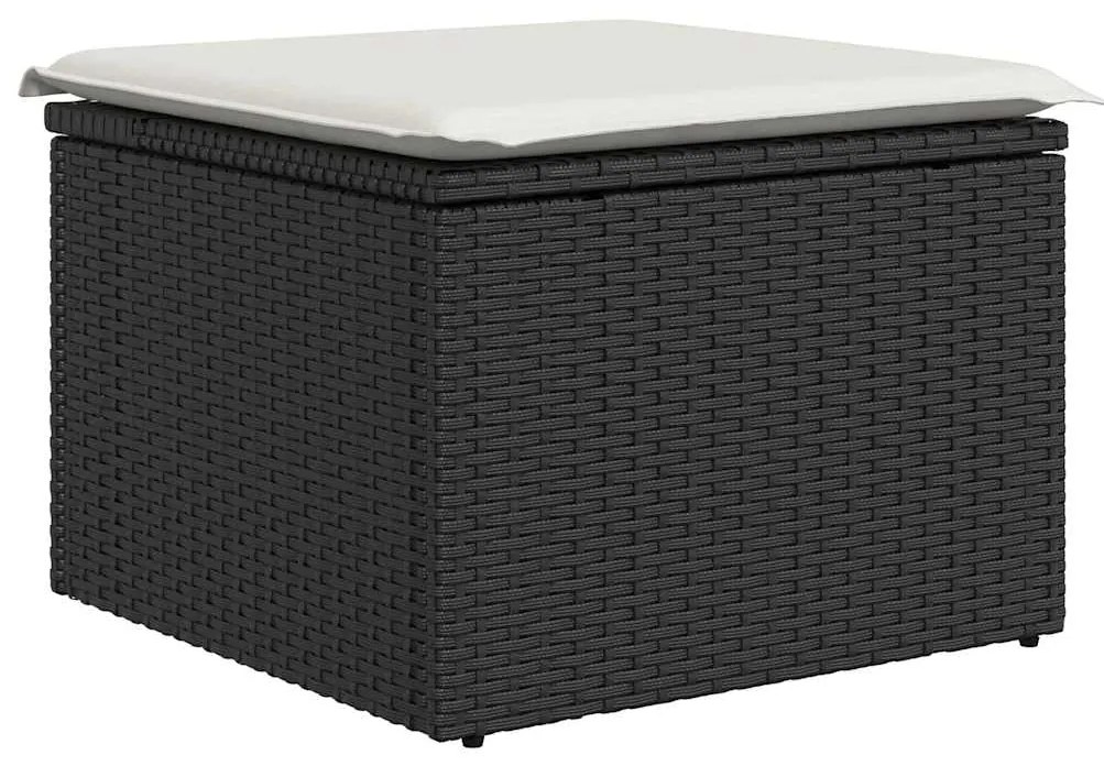 vidaXL Σαλόνι Κήπου Σετ 9 Τεμαχίων Μαύρο από Συνθ. Ρατάν με Μαξιλάρια