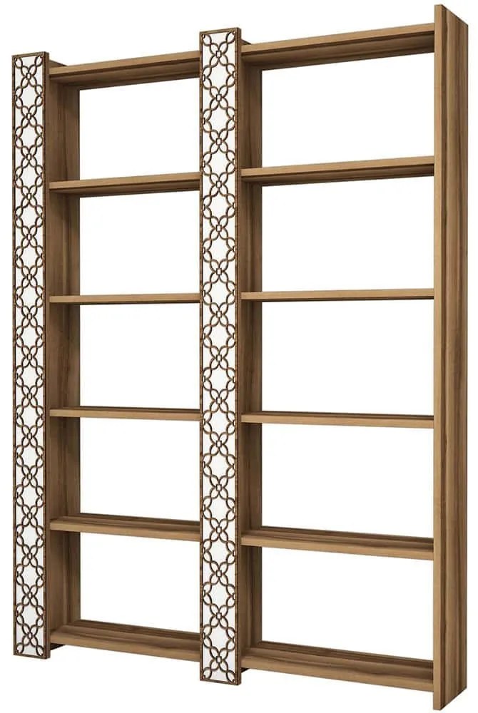 Βιβλιοθήκη City 845HCT3612 124,6x24,2x170cm Walnut-White
