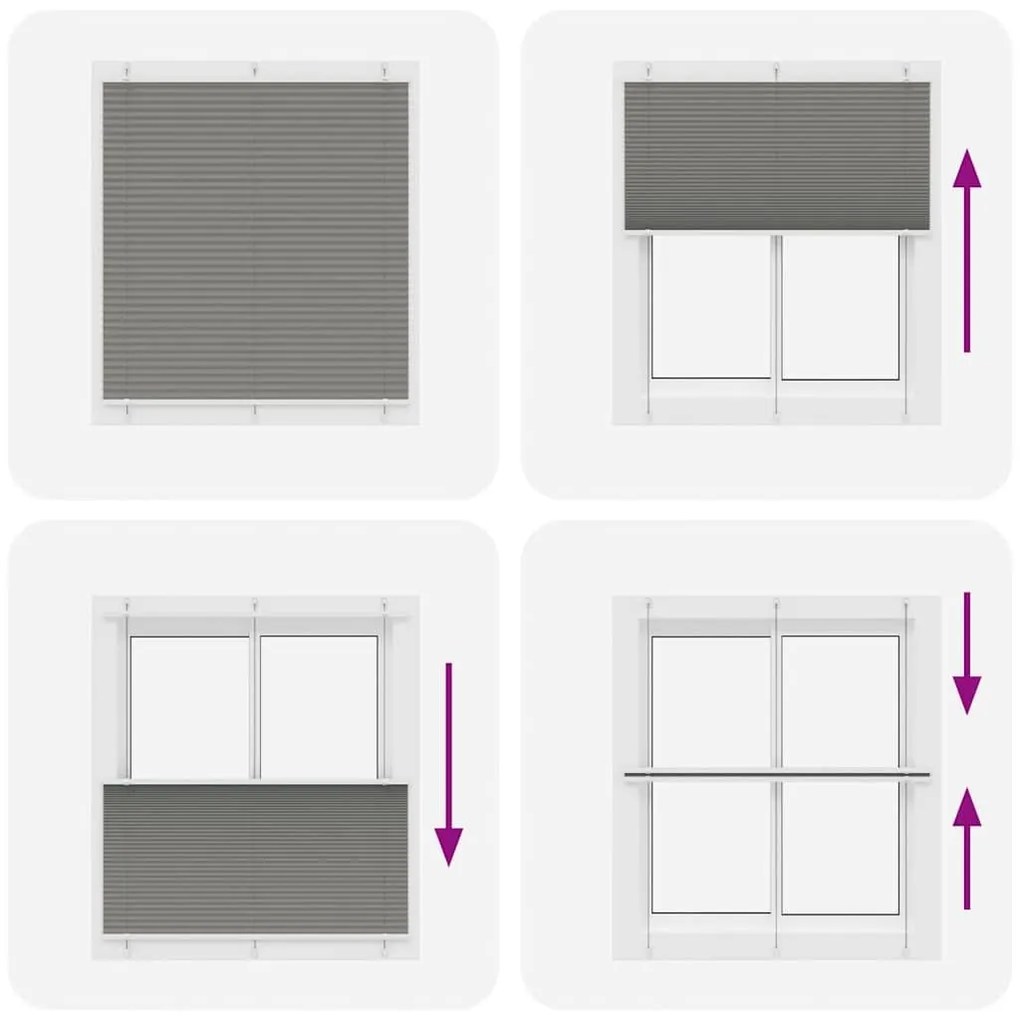 Πλισέ περσίδα Ανθρακί 115x100 cm Πλάτος υφάσματος 114,4 cm - Ανθρακί