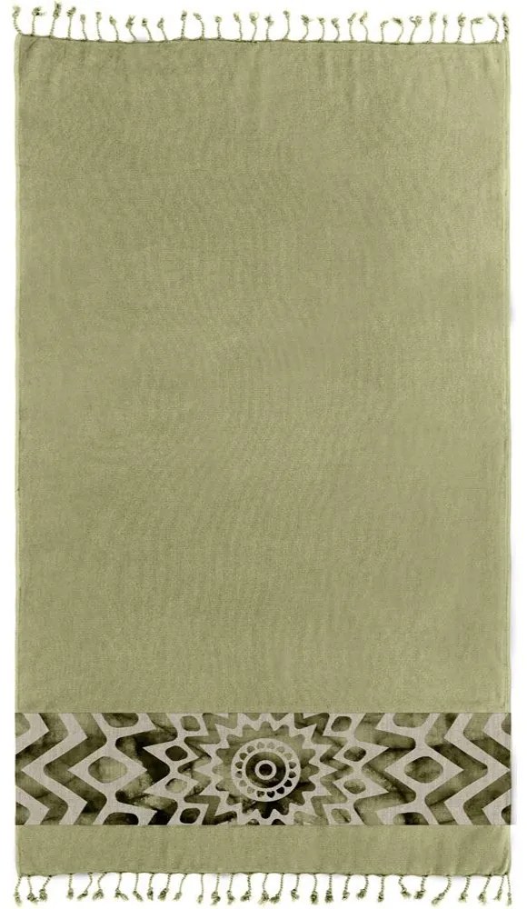 Πετσέτα Θαλάσσης - Παρεό Pestemal 17 Khaki Guy Laroche Θαλάσσης 90x170cm 100% Βαμβάκι