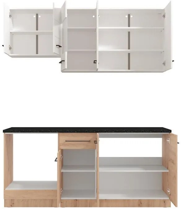 Σύνθεση κουζίνας SAVONA 180 Artisan Oak - Λευκό 180x57x200εκ. 180x57x200 εκ.