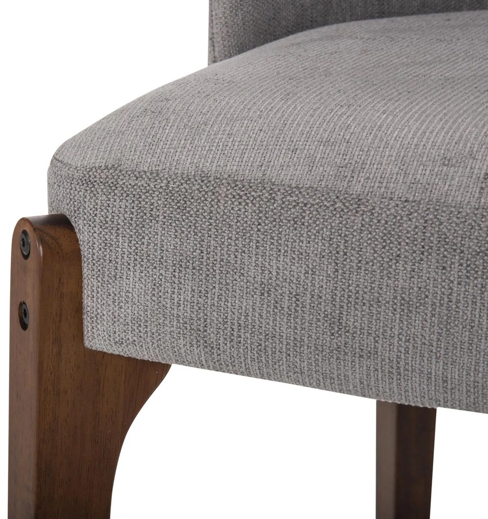 Καρέκλα Τραπεζαρίας RAMMER Rubberwood Καρυδί και Γκρί ύφασμα 57x55x86Υεκ. 2αδα 57x55x86 εκ.