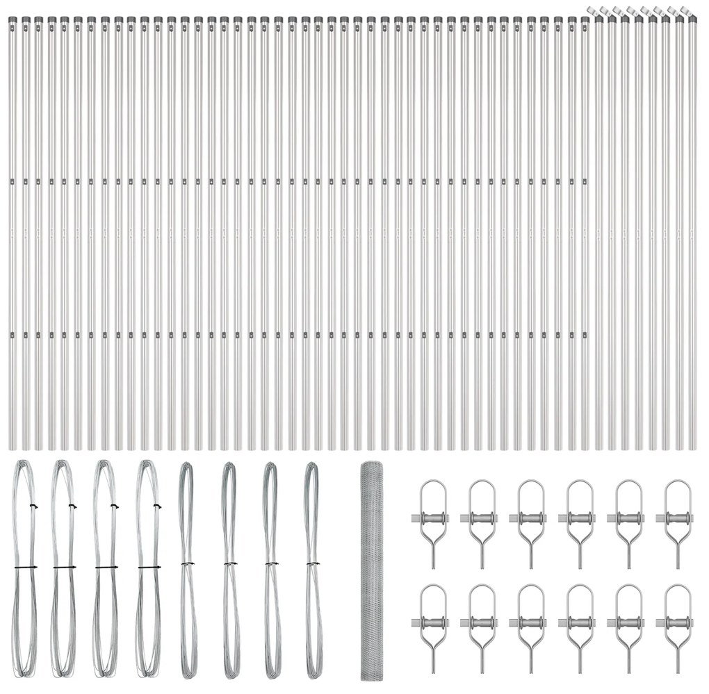 vidaXL Hexagon Fence 1.6x100 μ Γαλβανισμένος Χάλυβας