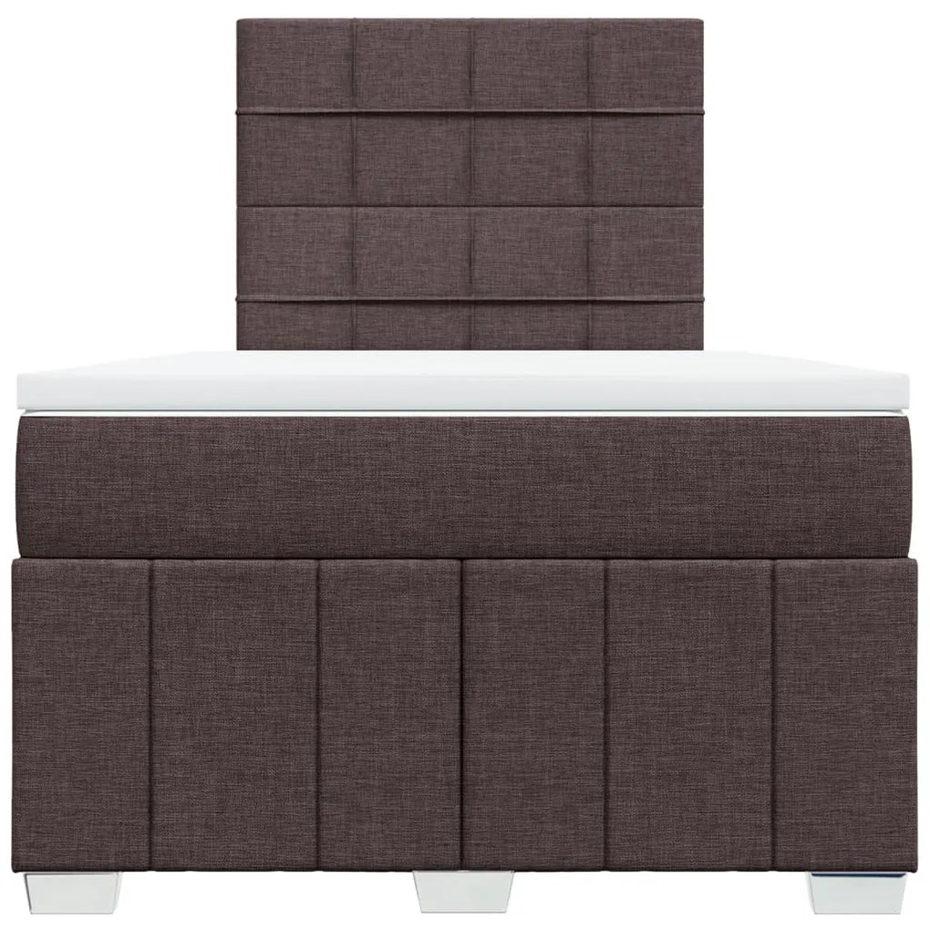 Κρεβάτι Boxspring με Στρώμα Σκούρο Καφέ 120x190 εκ Υφασμάτινο 3291610