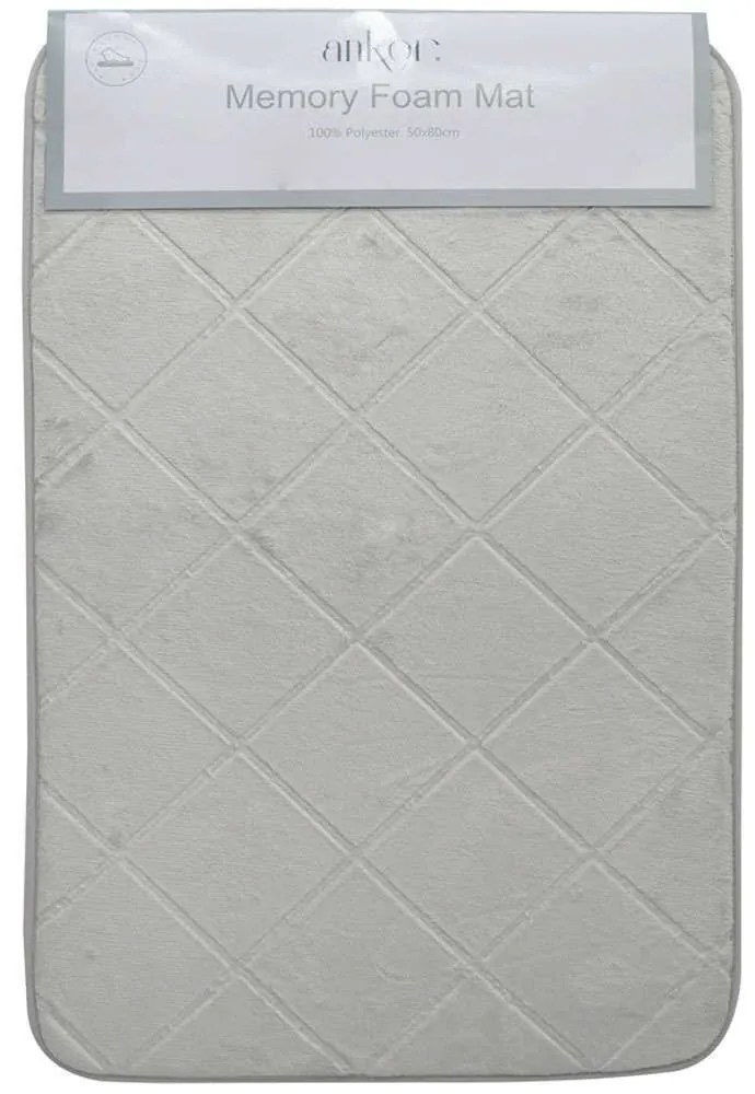 Πατάκι Μπάνιου Memory Foam 823895 50x80cm Grey Ankor 50 X 80 50x80cm Foam