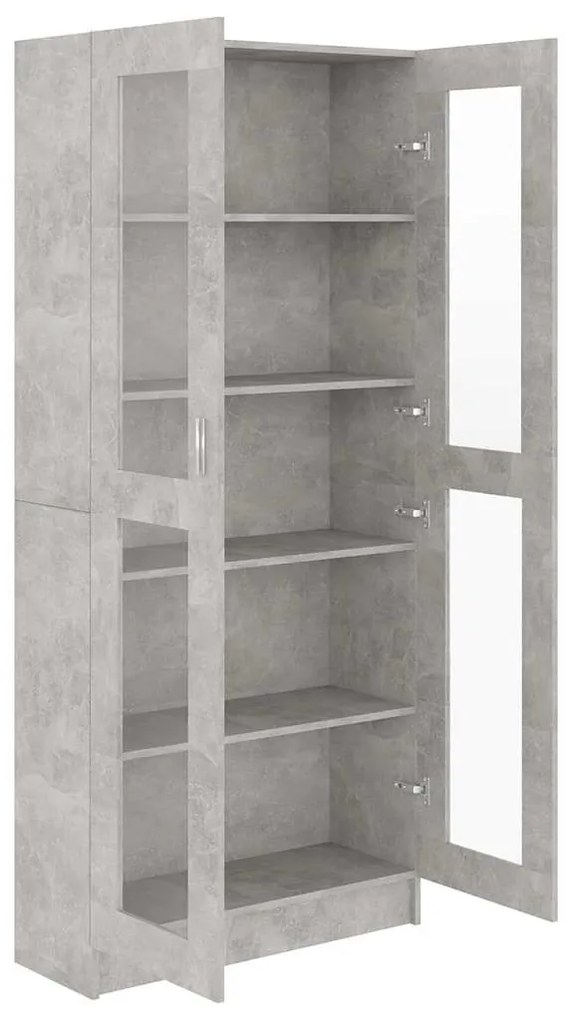 vidaXL Βιτρίνα Γκρι του Σκυροδέματος 82,5x30,5x185,5 εκ. Επεξ. Ξύλο