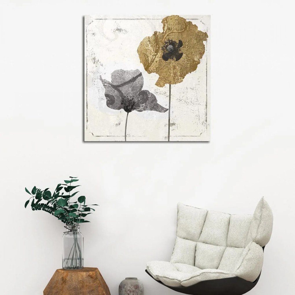 ΠΙΝΑΚΑΣ ΚΑΜΒΑΣ GOLDEN FLOWER 45x45x3 εκ.