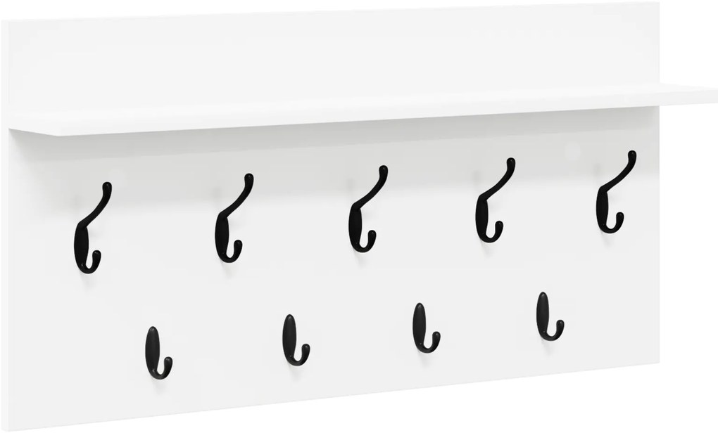 vidaXL Τοίχου Κρεμάστρα Λευκό 80 x 40 x 12 cm Επεξεργασμένο ξύλο