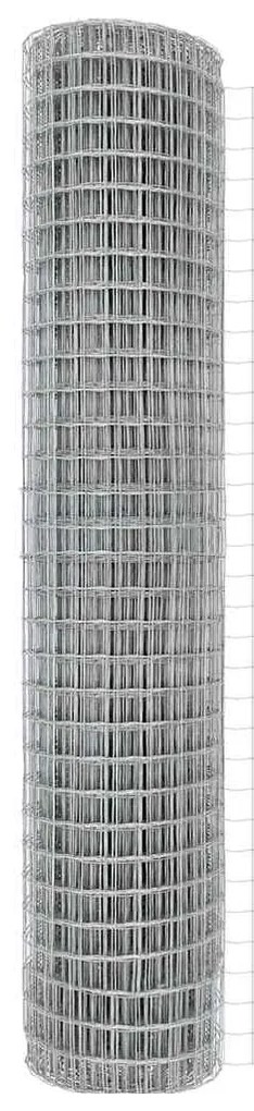 vidaXL Φράχτης με Στήλες. Ασημί 1.6 x 10 m Ατσάλι