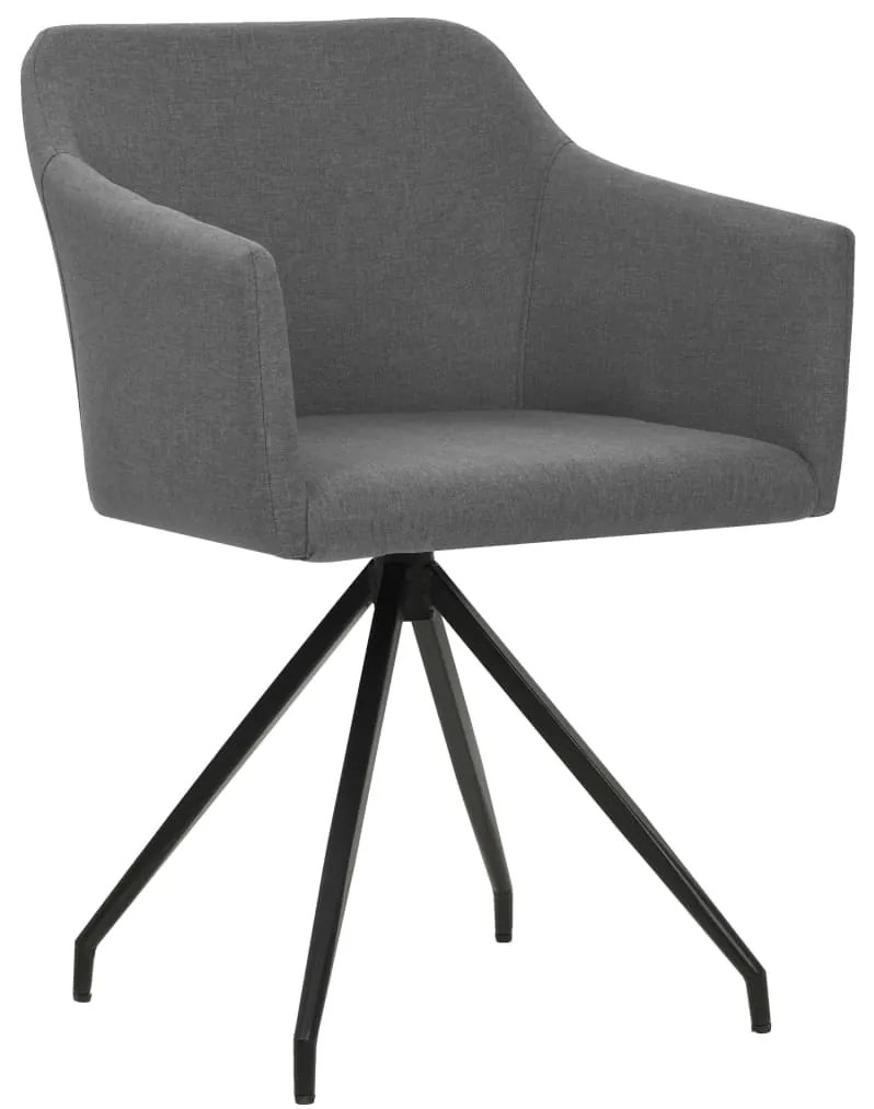 vidaXL Καρέκλες Τραπεζαρίας Περιστρεφόμενες 2 τεμ Αν. Γκρι Υφασμάτινες