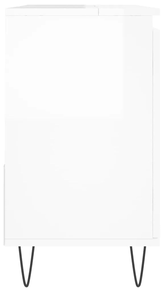 vidaXL Ντουλάπι Μπάνιου Γυαλιστερό Λευκό 65x33x60 εκ. Επεξεργ. Ξύλο