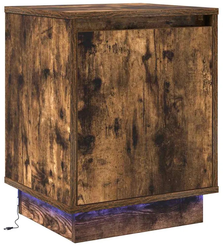 vidaXL Κομοδίνο με Καπνιστή δρυς 39 x 34.5 x 50 εκ. Επεξεργασμένο ξύλο