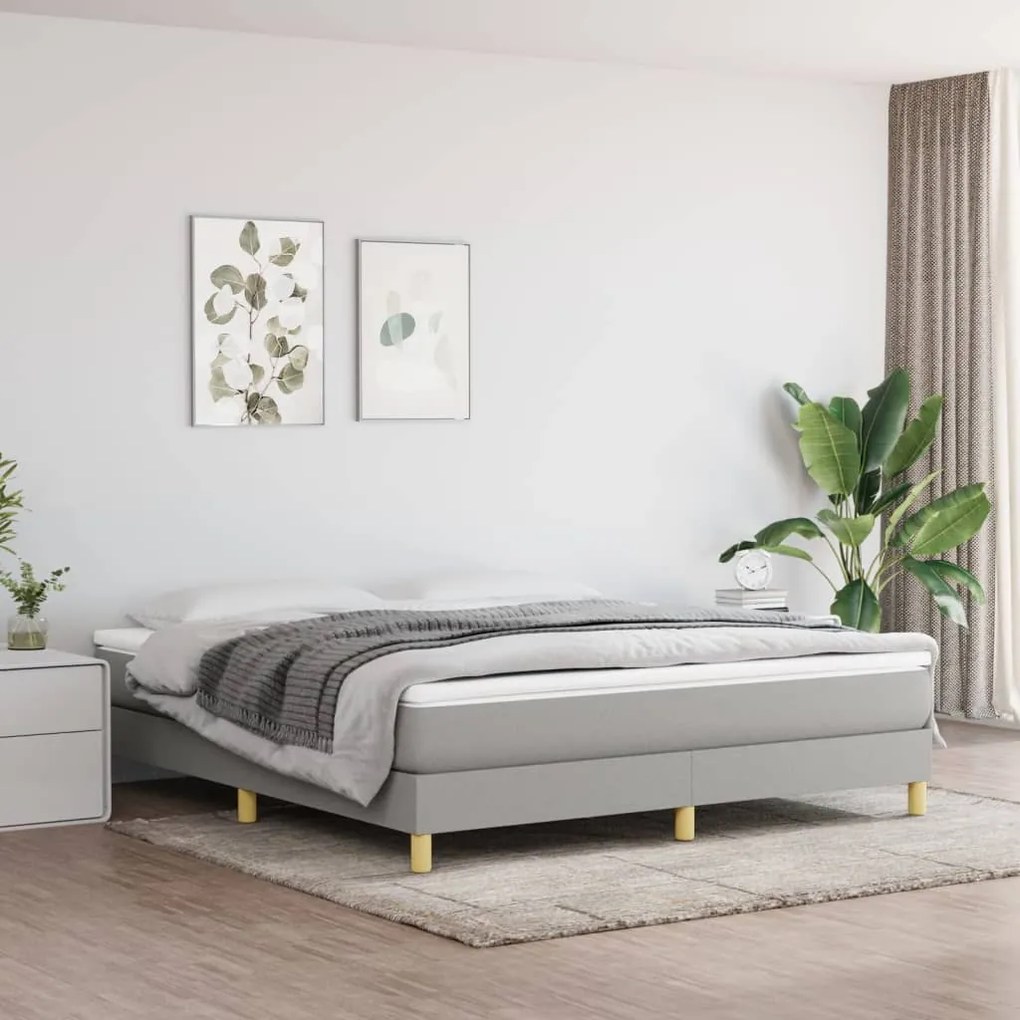 vidaXL Κρεβάτι Boxspring με Στρώμα Αν. Πράσινο 160x200εκ Υφασμάτινο