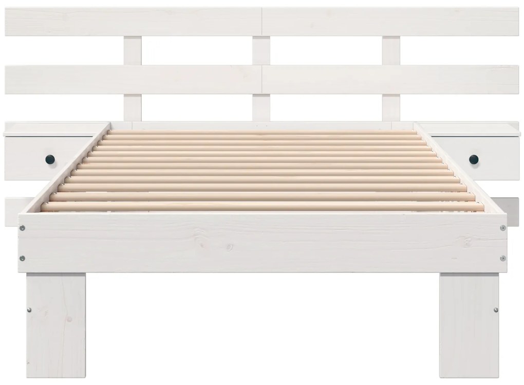 vidaXL Σκελετός Κρεβατιού Λευκό 90 x 190 cm Μασίφ ξύλο πεύκου