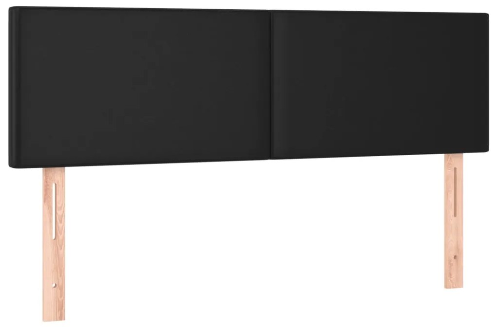 Κεφαλάρι Κρεβατιού LED Μαύρο 144x5x78/88 εκ. Συνθετ. Δέρμα 3121422