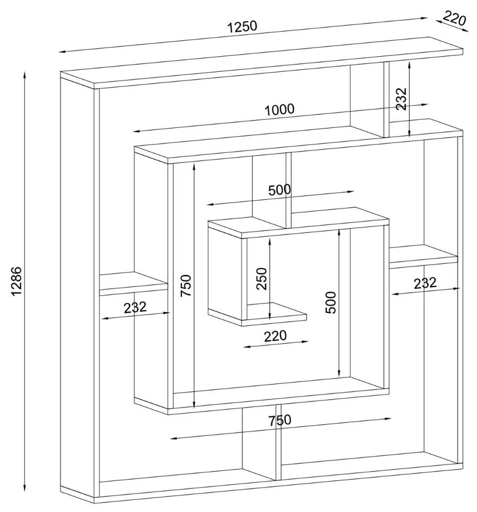 Βιβλιοθήκη Ithaki Φυσικό 125x22x130cm - 14410032 - 14410032