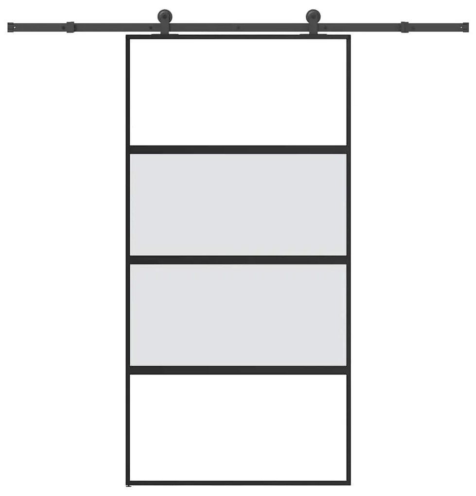 vidaXL Συρόμενη πόρτα με σετ υλικού 102,5x205 cm από γυαλί&Αλουμίνιο