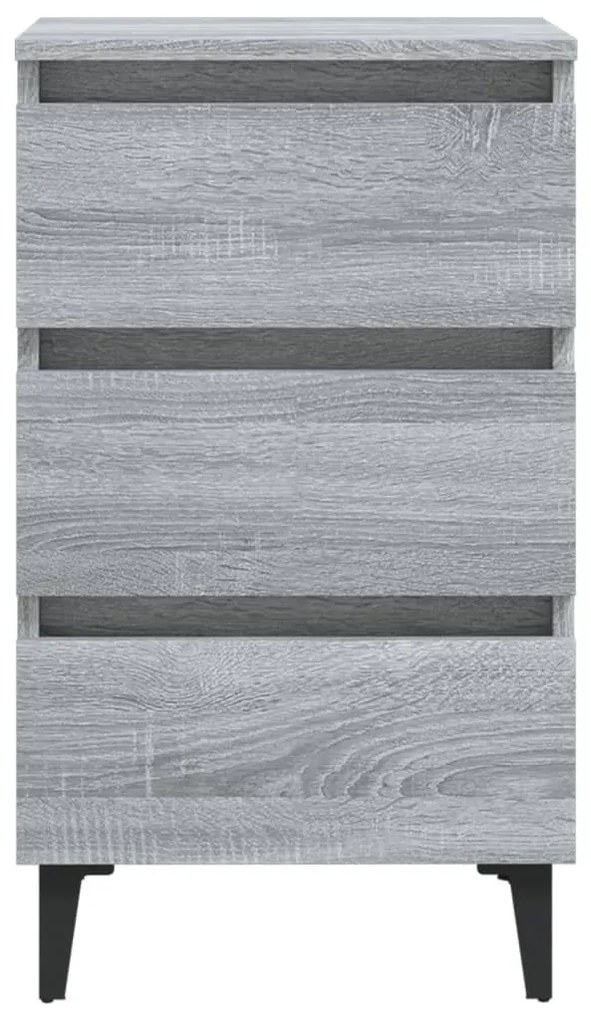 Κομοδίνο Γκρι Sonoma 40 x 35 x 69 εκ. με Μεταλλικά Πόδια - Γκρι