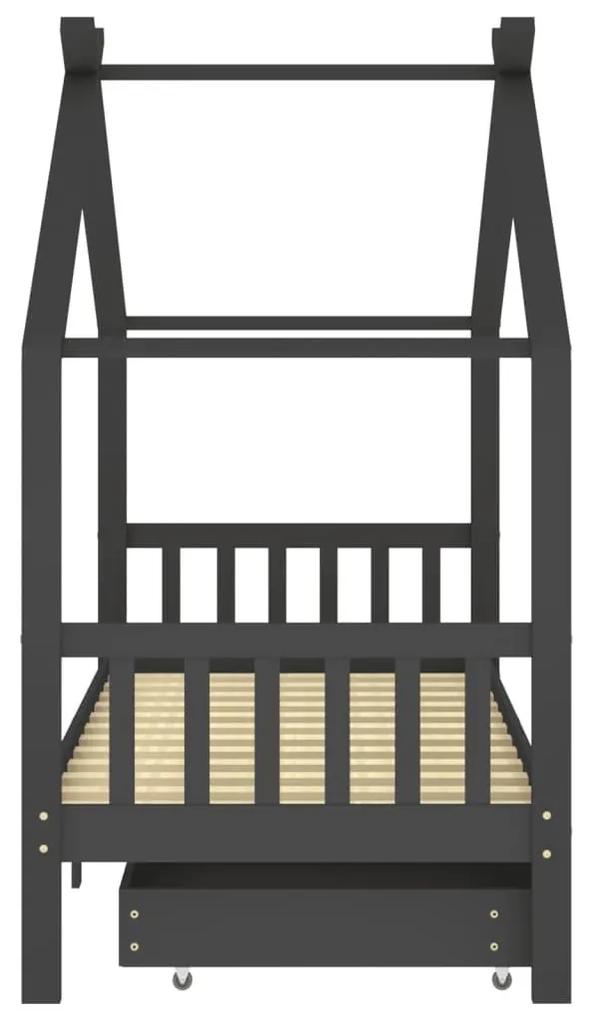 Πλαίσιο Κρεβατιού Παιδ. Σκ. Γκρι 90x200εκ από Πεύκο &amp; Συρτάρια - Γκρι