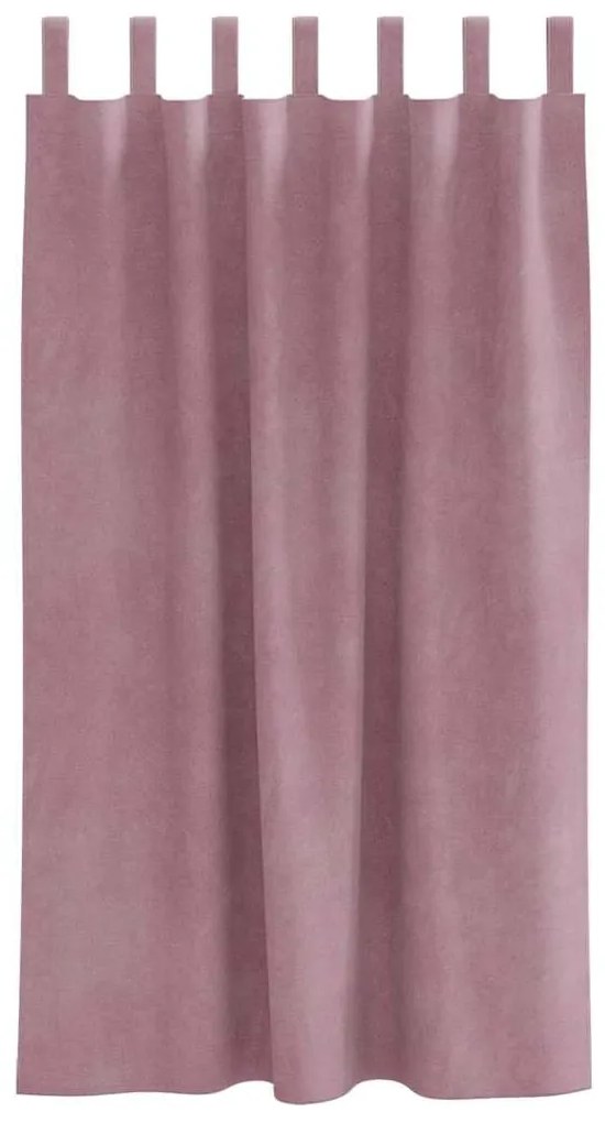 vidaXL Κουρτίνες με κουρτίνες 2 pcs Σκούρο Ροζ 140 x 175 cm Βελούδο