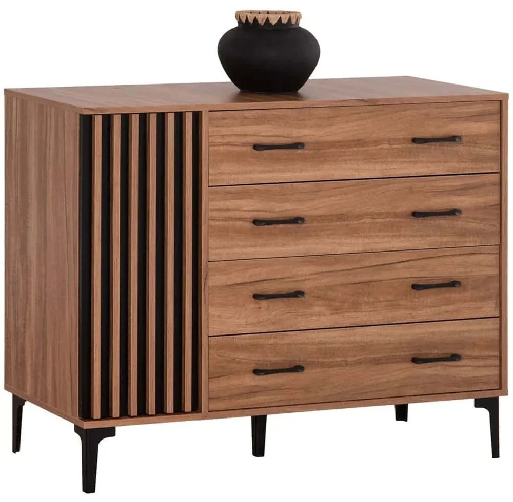 Συρταριέρα Harry HM18009.01 110x46x87,5cm Natural-Black