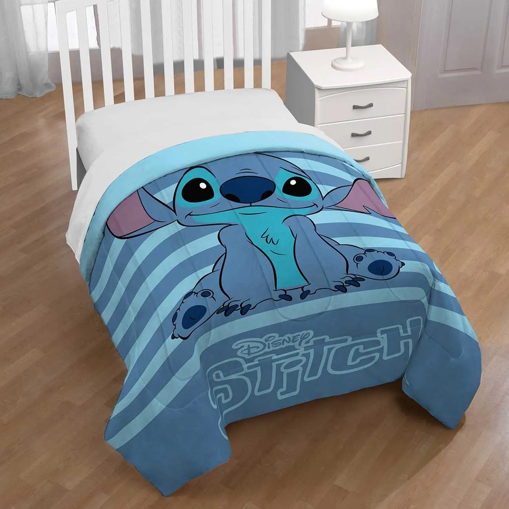 Πάπλωμα Μονό (160x240) 2 Όψεων Dimcol Lilo &amp; Stitch 43 Blue