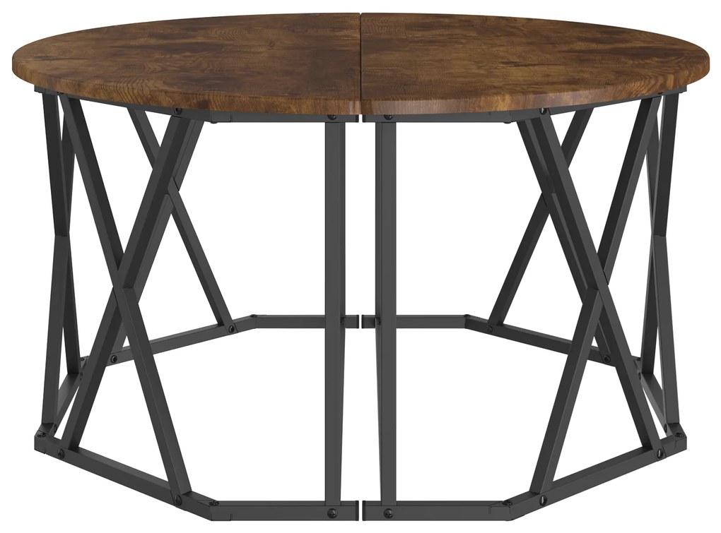vidaXL Τραπεζάκι καφέ από Καπνιστή Δρυ, 80x80x42 εκ., Φτιαγμένο από ξύλο
