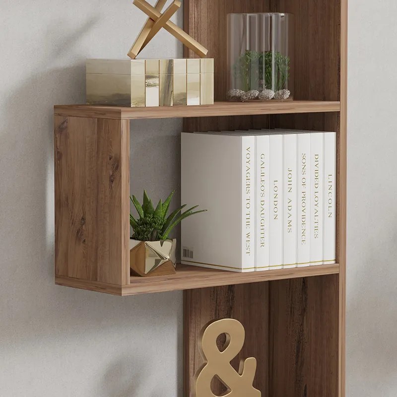 Βιβλιοθήκη Cascade pakoworld σε sonoma απόχρωση 51.8x22x150εκ (1 τεμάχια)