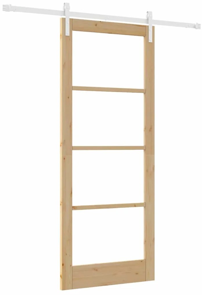 vidaXL Συρόμενη Πόρτα ORKDAL Καφέ 86 x 211 cm Μασίφ ξύλο πεύκου