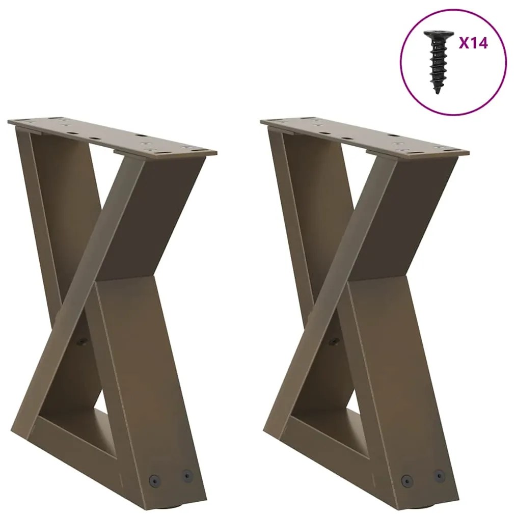 Πόδια Τραπεζιού Σαλονιού 2 τεμ. από Φυσικό Ατσάλι 30x(30-31,3) εκ. Ατσάλι