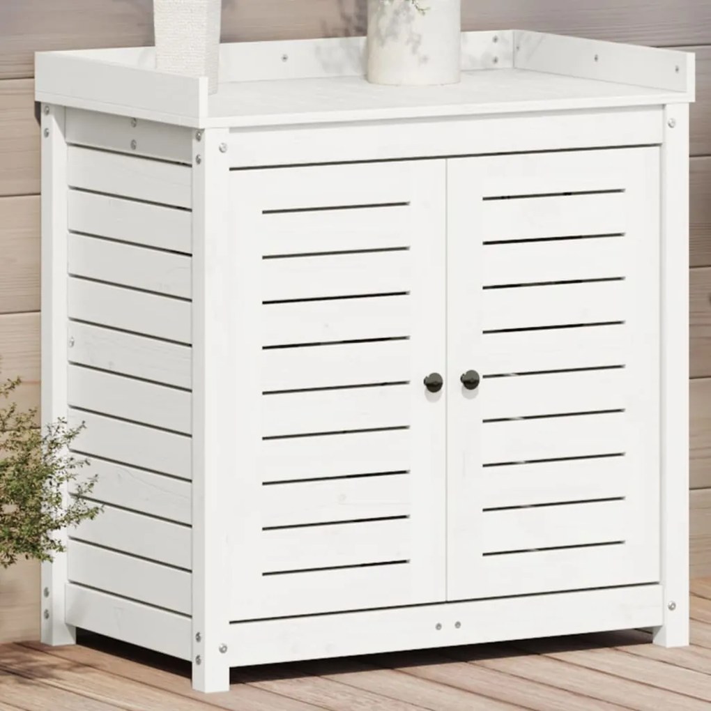 vidaXL Τραπέζι Κηπουρικής με Ράφια 82,5x50x86,5 εκ. Μασίφ Ξύλο Πεύκου