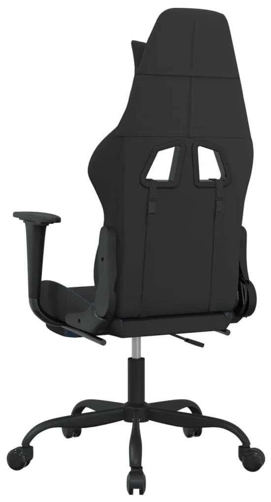 vidaXL Καρέκλα Μασάζ Gaming Μαύρη/Μπλε Ύφασμα με Υποπόδιο