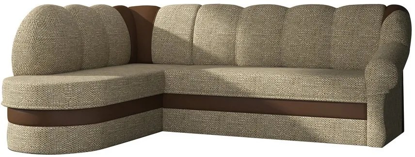 Γωνιακός καναπές Bean-Αριστερή-Μπεζ - Καφέ - 250.00Χ180.00Χ85.00cm